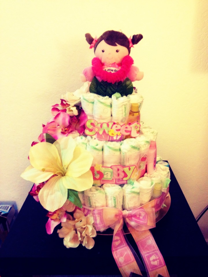 Hawaiian Diaper Cake For Girl Musely