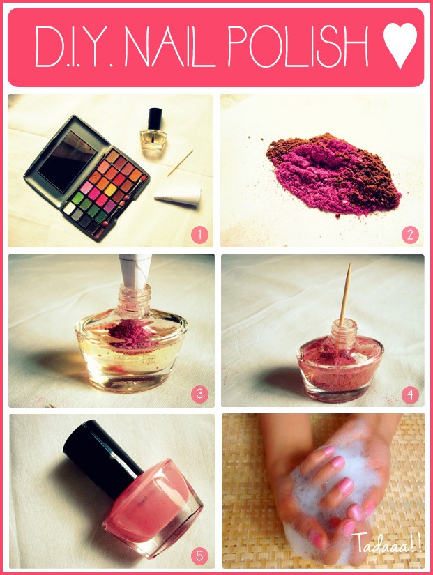 Diy Nail Polish With Eyeshadow And Clear