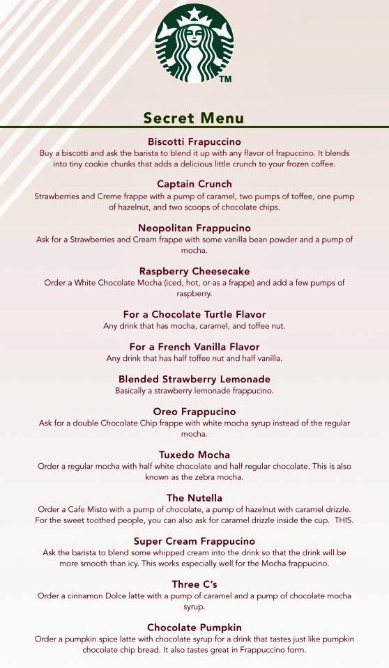 Starbucks Secret Drinks By Veronica Avalos Musely