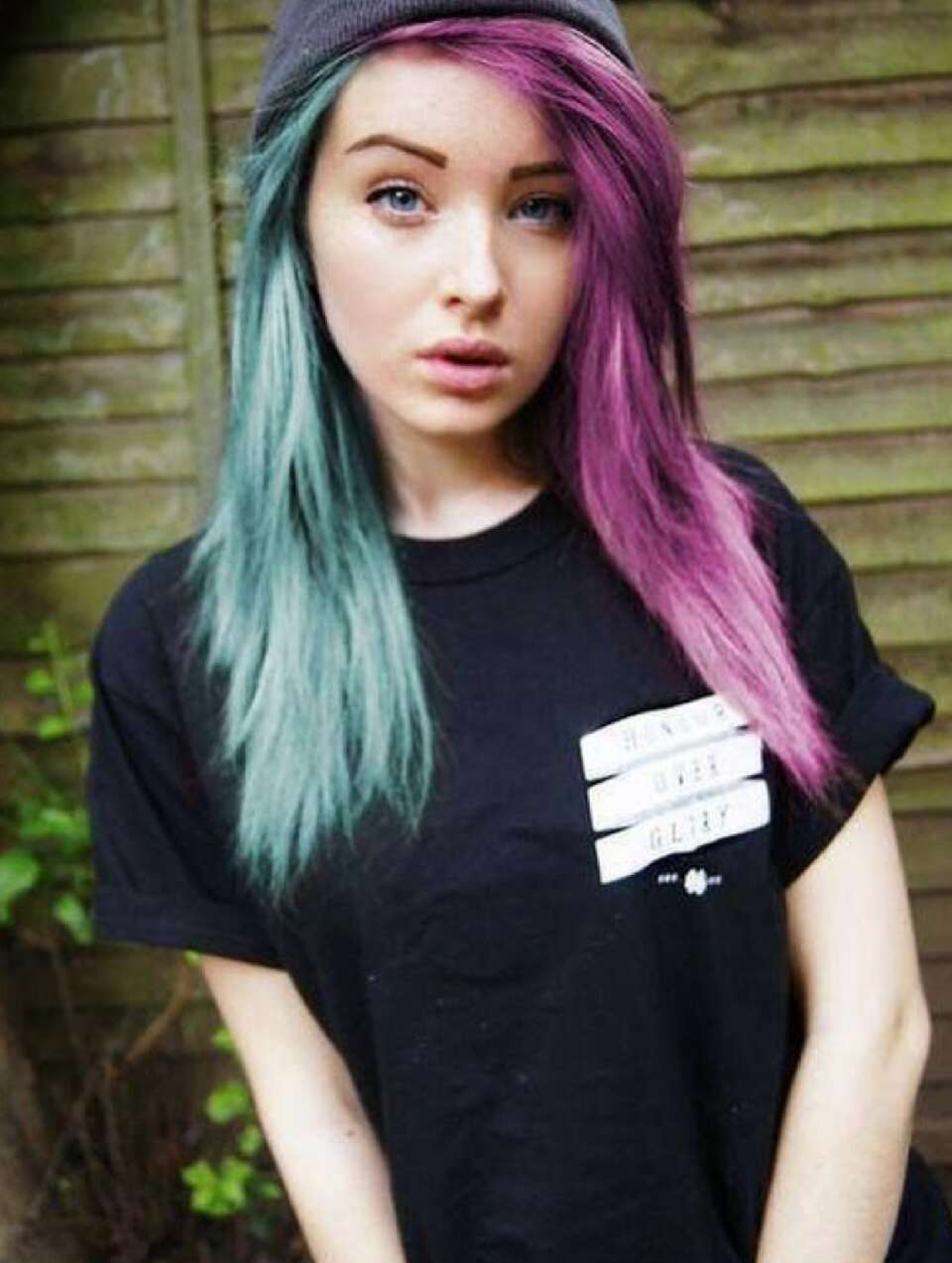 Half Teal And Half Purple Hair