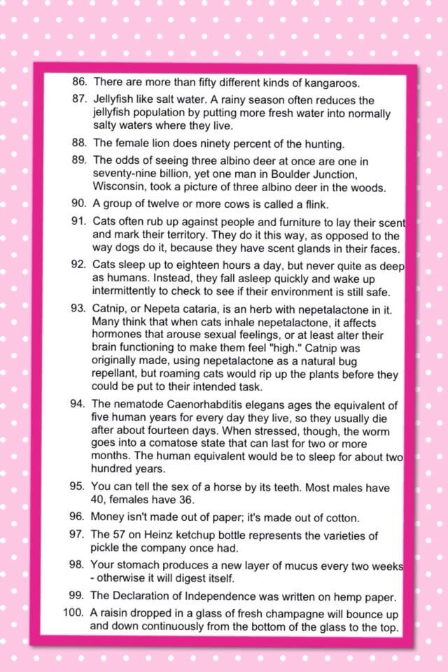 100 Random Fun Facts Musely