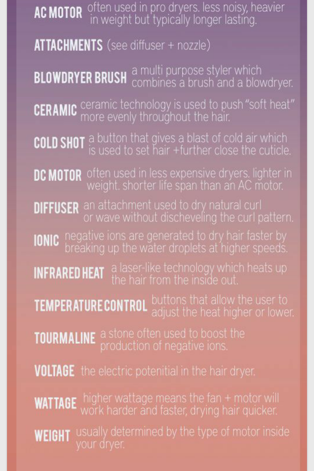 blow dryer glossary Musely