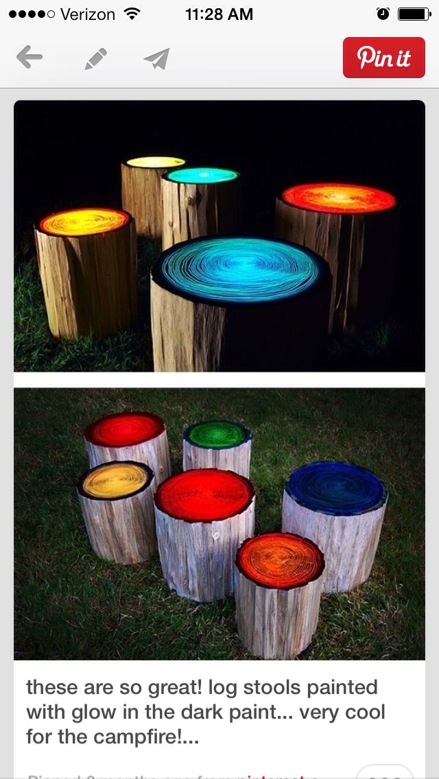 Outdoor Awesomeness! Paint Logs With Glow In The Dark Paint! - Musely