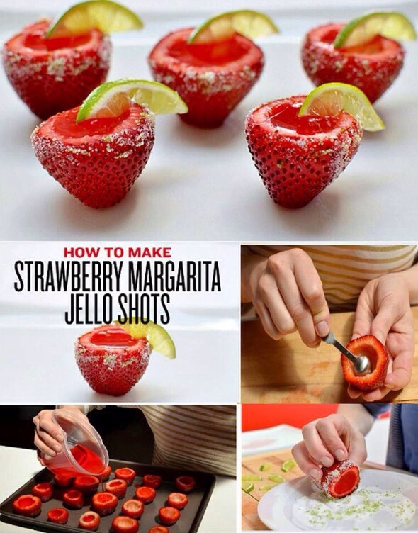 Strawberry vodka jelly shots; Musely