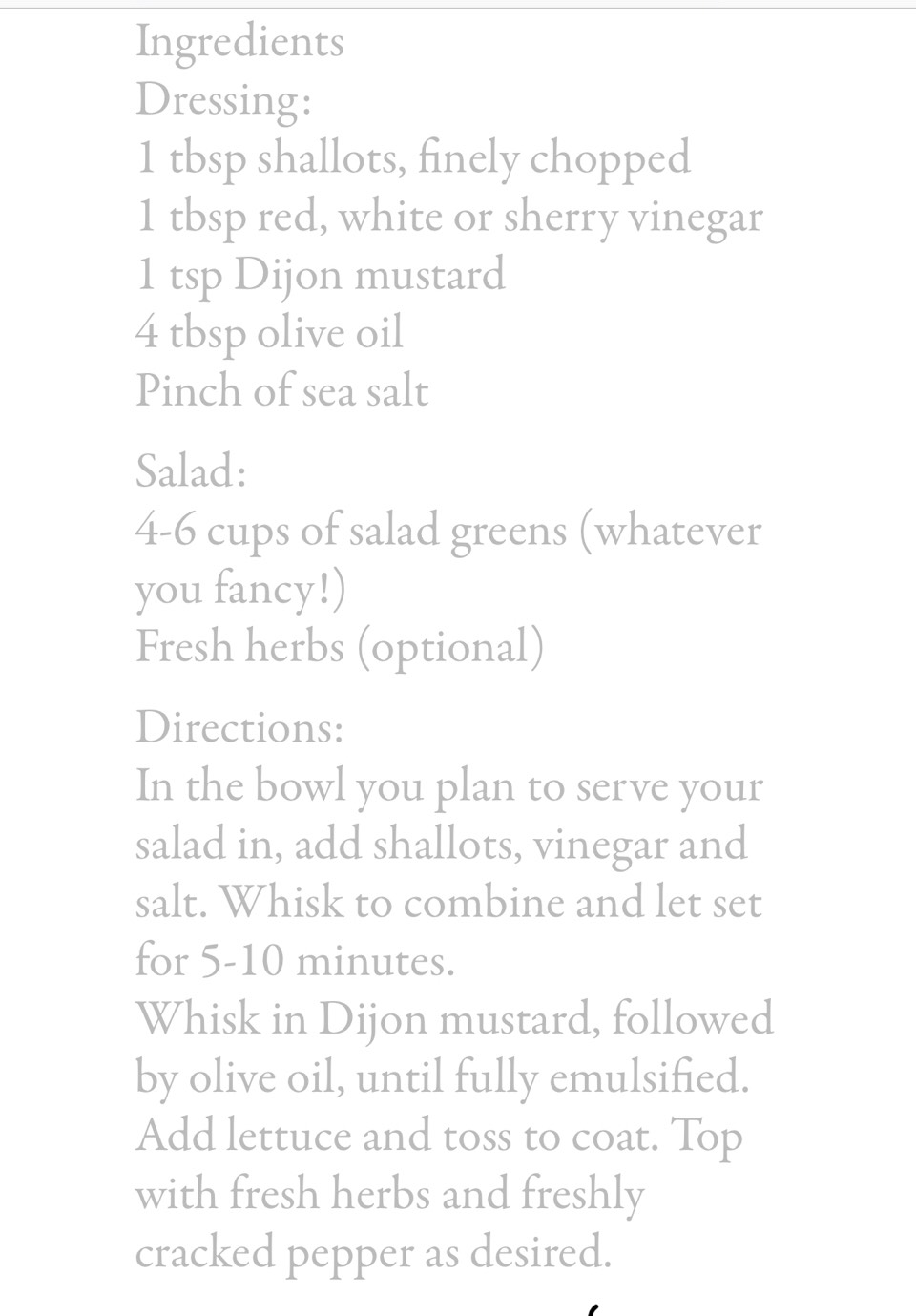 THE ESSENTIALS / SALAD DRESSING Musely