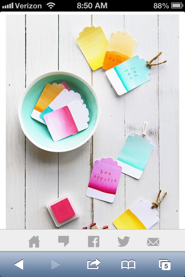 Watercolor Gift Cards for Party Favors! Musely