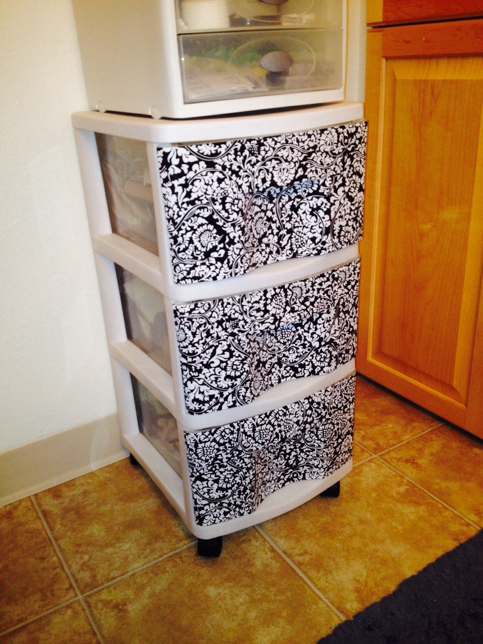Use Wall Paper Adhesive Drawer Liner To Decorate Those Tacky