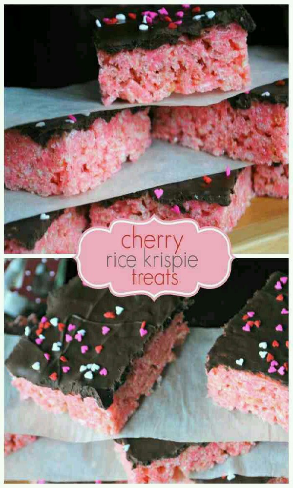 Cherry Chocolate Rice Crispy Bars Yum Great For Valentines Day
