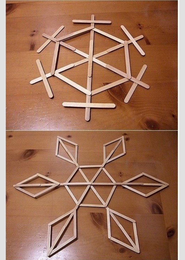DIY Giant Snowflakes Out Of Popsicle Sticks Musely