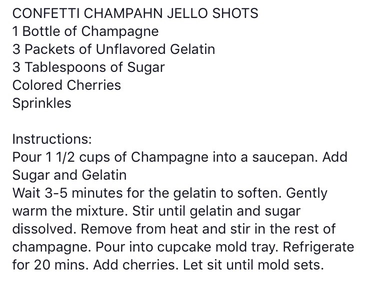Confetti Champagne Jello Shots Musely