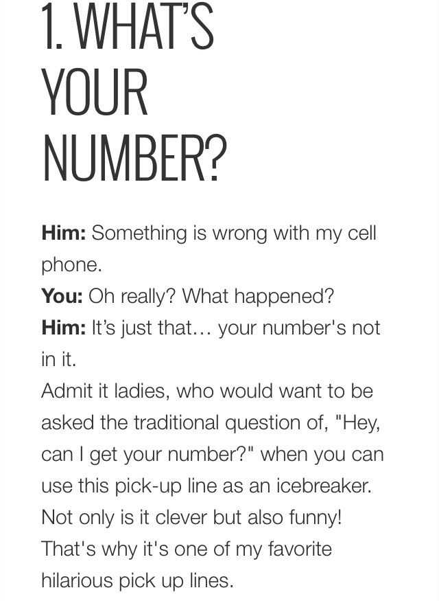 funny pick up lines that work