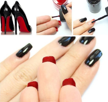black red bottom nails