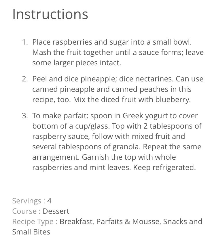 Granola and Fruit Parfait Musely