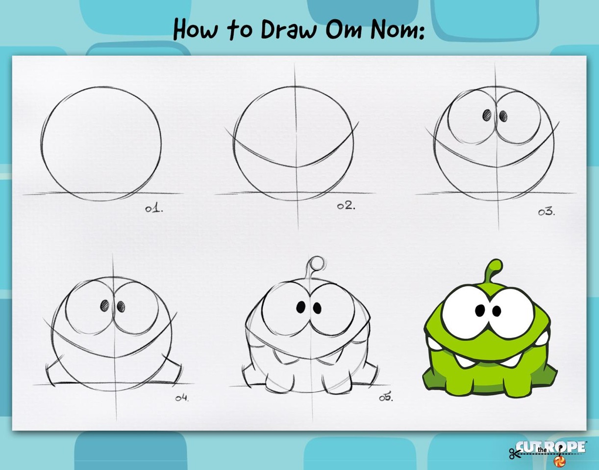 How To Draw Candy Monster!! From Cut The Rope - Musely