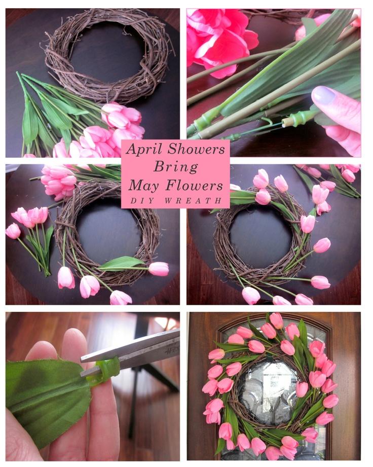 DIY Tulip Front Door Wreath Musely