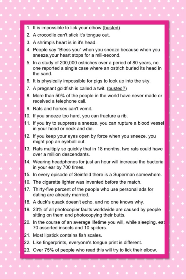 100 Random Fun Facts Musely