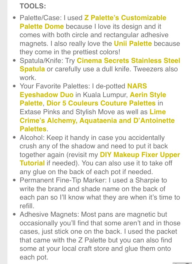 Make Your Own Make-up Palette - Musely