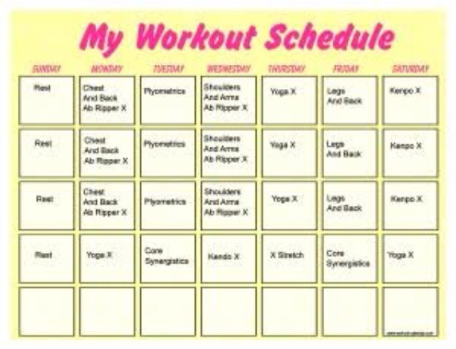 Workout Schedule For Women Musely